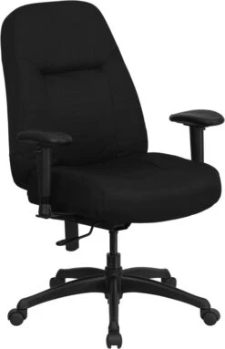 HERCULES Series 400 Lb. Rated High Back Big & Tall Black Fabric Executive Swivel Chair With Adjustable Arms - By Flash Furniture - Madison Seating