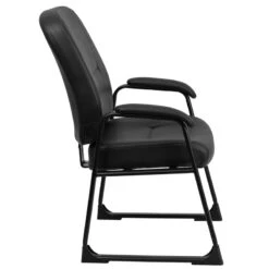 HERCULES Series Big & Tall 400 Lb. Rated Black Leather Executive Side Chair With Sled Base - By Flash Furniture - Madison Seating -Executive Chairs Sales HERCULES Series Big Tall 400 lb. Rated Black Leather Executive Side Chair with Sled Base by Flash Furniture 1