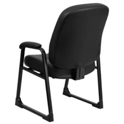 HERCULES Series Big & Tall 400 Lb. Rated Black Leather Executive Side Chair With Sled Base - By Flash Furniture - Madison Seating -Executive Chairs Sales HERCULES Series Big Tall 400 lb. Rated Black Leather Executive Side Chair with Sled Base by Flash Furniture 2