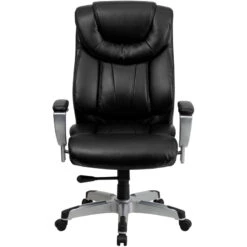 HERCULES Series Big & Tall 400 Lb. Rated Black Leather Executive Swivel Chair With Adjustable Arms - By Flash Furniture - Madison Seating -Executive Chairs Sales HERCULES Series Big Tall 400 lb. Rated Black Leather Executive Swivel Chair with Adjustable Arms by Flash Furniture 6 2