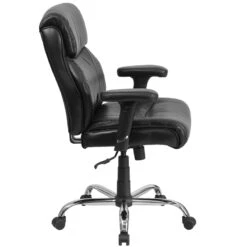 HERCULES Series Big & Tall 400 Lb. Rated Black Leather Swivel Task Chair With Adjustable Arms - By Flash Furniture - Madison Seating -Executive Chairs Sales HERCULES Series Big Tall 400 lb. Rated Black Leather Swivel Task Chair with Adjustable Arms by Flash Furniture 1
