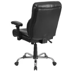 HERCULES Series Big & Tall 400 Lb. Rated Black Leather Swivel Task Chair With Adjustable Arms - By Flash Furniture - Madison Seating -Executive Chairs Sales HERCULES Series Big Tall 400 lb. Rated Black Leather Swivel Task Chair with Adjustable Arms by Flash Furniture 2