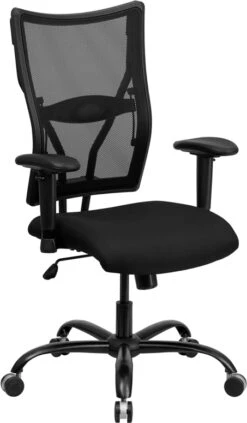 HERCULES Series Big & Tall 400 Lb. Rated Black Mesh Executive Swivel Chair With Adjustable Arms - By Flash Furniture - Madison Seating