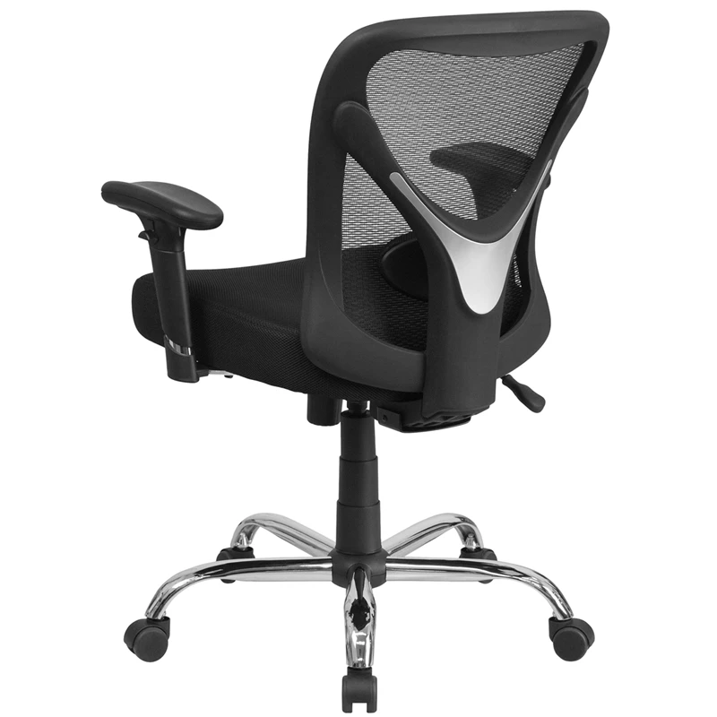 HERCULES Series Big & Tall 400 Lb. Rated Black Mesh Swivel Task Chair With Height Adjustable Back And Arms - By Flash Furniture - Madison Seating 5 HERCULES Series Big & Tall 400 Lb. Rated Black Mesh Swivel Task Chair With Height Adjustable Back And Arms - By Flash Furniture - Madison Seating - Image 3