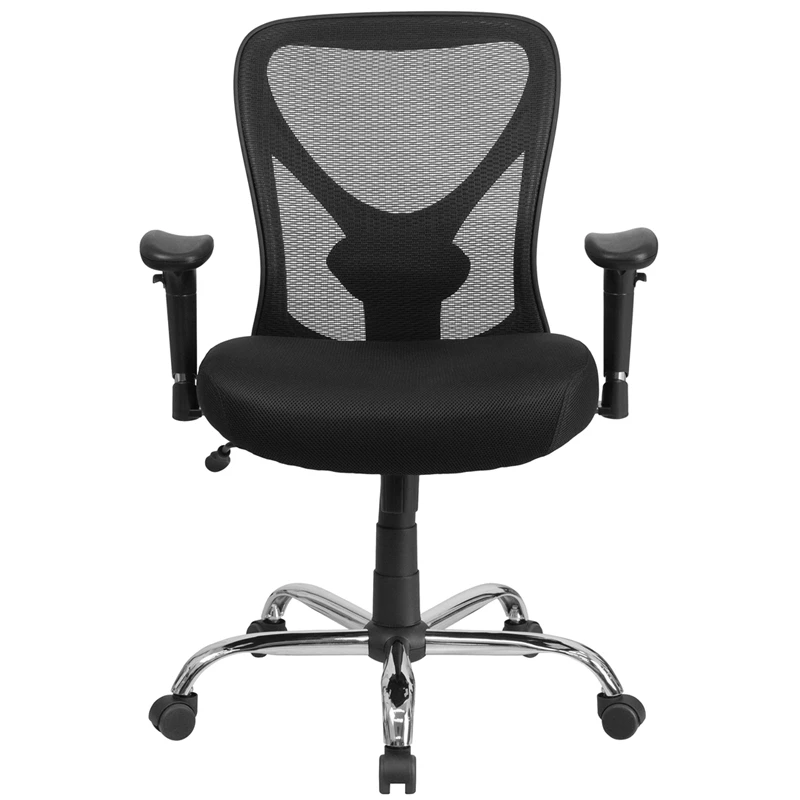 HERCULES Series Big & Tall 400 Lb. Rated Black Mesh Swivel Task Chair With Height Adjustable Back And Arms - By Flash Furniture - Madison Seating 6 HERCULES Series Big & Tall 400 Lb. Rated Black Mesh Swivel Task Chair With Height Adjustable Back And Arms - By Flash Furniture - Madison Seating - Image 4