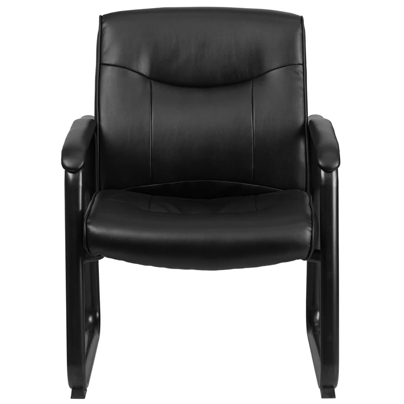 HERCULES Series Big & Tall 500 Lb. Rated Black Leather Executive Side Reception Chair With Sled Base - By Flash Furniture - Madison Seating 6 HERCULES Series Big & Tall 500 Lb. Rated Black Leather Executive Side Reception Chair With Sled Base - By Flash Furniture - Madison Seating - Image 4