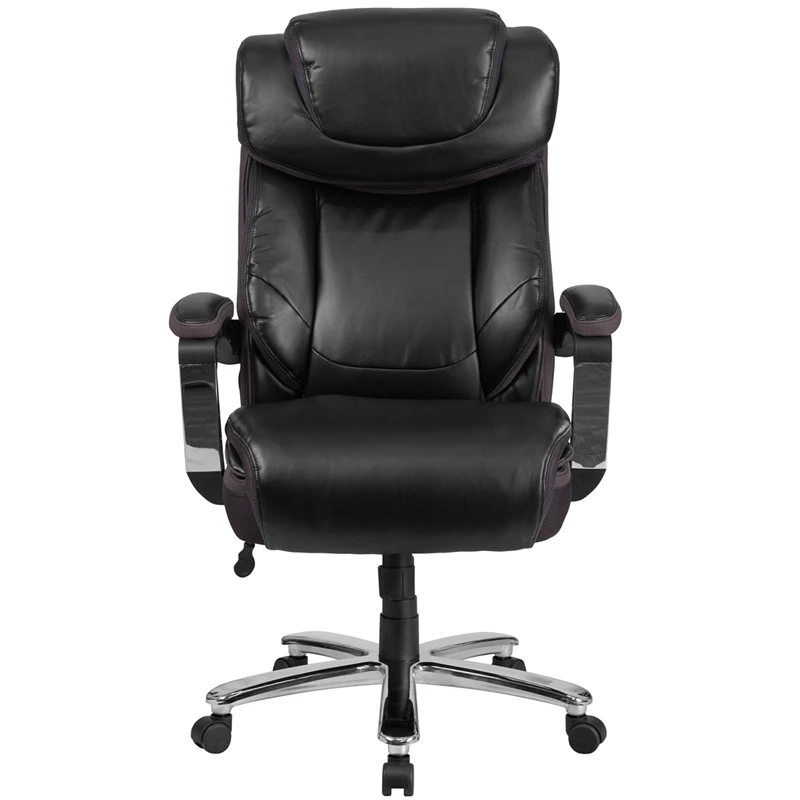 HERCULES Series Big & Tall 500 Lb. Rated Black Leather Executive Swivel Chair With Height Adjustable Headrest - By Flash Furniture - Madison Seating 6 HERCULES Series Big & Tall 500 Lb. Rated Black Leather Executive Swivel Chair With Height Adjustable Headrest - By Flash Furniture - Madison Seating - Image 4