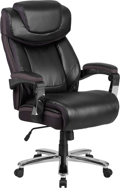 HERCULES Series Big & Tall 500 Lb. Rated Black Leather Executive Swivel Chair With Height Adjustable Headrest - By Flash Furniture - Madison Seating 3 HERCULES Series Big & Tall 500 Lb. Rated Black Leather Executive Swivel Chair With Height Adjustable Headrest - By Flash Furniture - Madison Seating