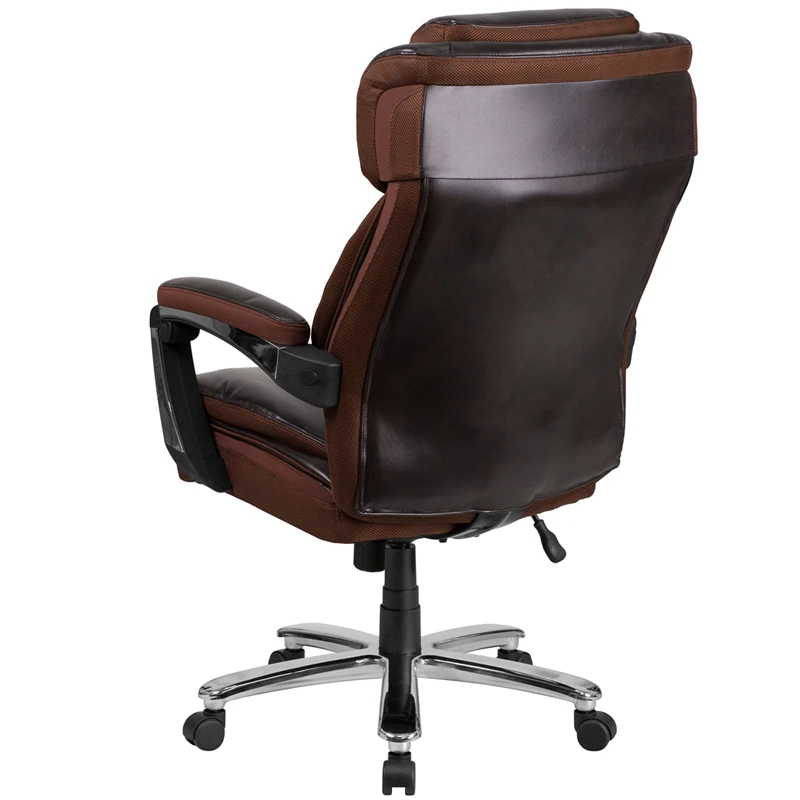 HERCULES Series Big & Tall 500 Lb. Rated Brown Leather Executive Swivel Chair With Height Adjustable Headrest - By Flash Furniture - Madison Seating 5 HERCULES Series Big & Tall 500 Lb. Rated Brown Leather Executive Swivel Chair With Height Adjustable Headrest - By Flash Furniture - Madison Seating - Image 3