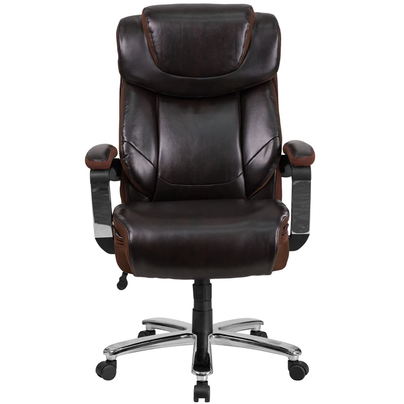 HERCULES Series Big & Tall 500 Lb. Rated Brown Leather Executive Swivel Chair With Height Adjustable Headrest - By Flash Furniture - Madison Seating 6 HERCULES Series Big & Tall 500 Lb. Rated Brown Leather Executive Swivel Chair With Height Adjustable Headrest - By Flash Furniture - Madison Seating - Image 4