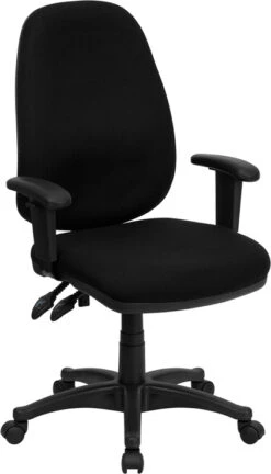 High Back Black Fabric Executive Swivel Chair With Adjustable Arms - By Flash Furniture - Madison Seating