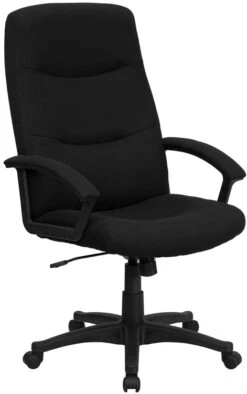 High Back Black Fabric Executive Swivel Chair With Arms - By Flash Furniture - Madison Seating