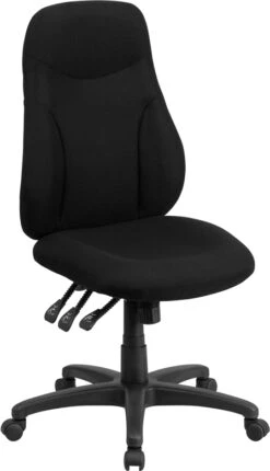 High Back Black Fabric Multifunction Ergonomic Swivel Task Chair - By Flash Furniture - Madison Seating