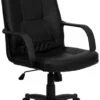 High Back Black Glove Vinyl Executive Swivel Chair With Arms - By Flash Furniture - Madison Seating -Executive Chairs Sales High Back Black Glove Vinyl Executive Swivel Chair with Arms by Flash Furniture