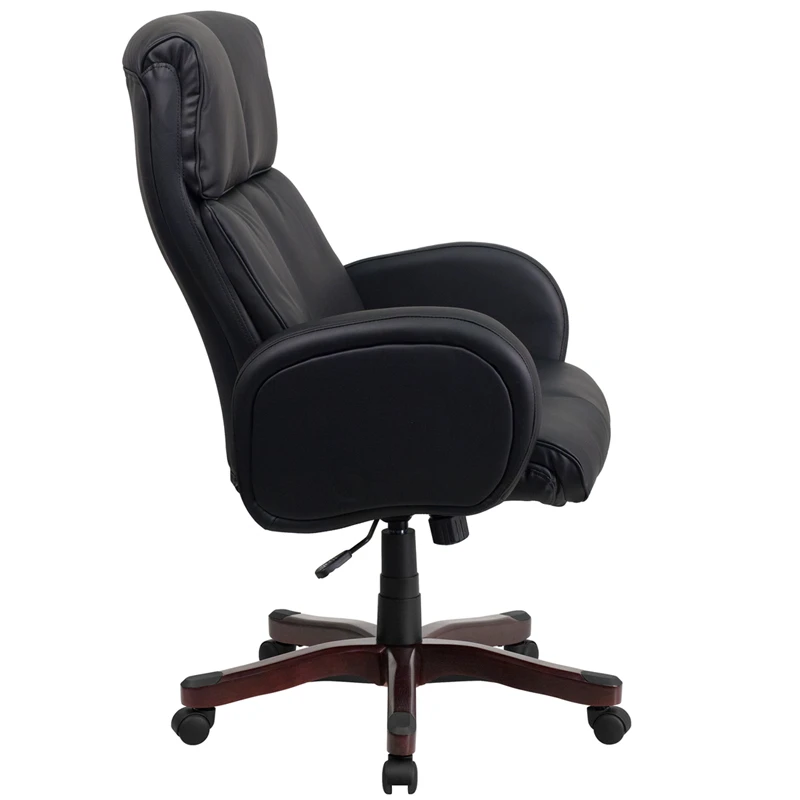 High Back Black Leather Executive Swivel Chair With Fully Upholstered Arms - By Flash Furniture - Madison Seating 4 High Back Black Leather Executive Swivel Chair With Fully Upholstered Arms - By Flash Furniture - Madison Seating - Image 2