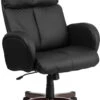 High Back Black Leather Executive Swivel Chair With Fully Upholstered Arms - By Flash Furniture - Madison Seating