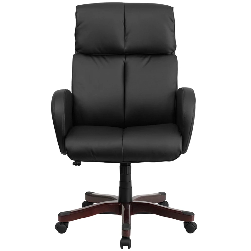 High Back Black Leather Executive Swivel Chair With Fully Upholstered Arms - By Flash Furniture - Madison Seating 6 High Back Black Leather Executive Swivel Chair With Fully Upholstered Arms - By Flash Furniture - Madison Seating - Image 4