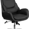 High Back Black Leather Executive Swivel Chair With Lumbar Pillow And Arms - By Flash Furniture - Madison Seating -Executive Chairs Sales High Back Black Leather Executive Swivel Chair with Lumbar Pillow and Arms by Flash Furniture