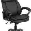 High Back Black Leather Executive Swivel Chair With Lumbar Support Knob With Arms - By Flash Furniture - Madison Seating 2 High Back Black Leather Executive Swivel Chair With Lumbar Support Knob With Arms - By Flash Furniture - Madison Seating -Executive Chairs Sales High Back Black Leather Executive Swivel Chair with Lumbar Support Knob with Arms by Flash Furniture