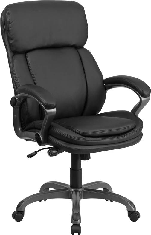 High Back Black Leather Executive Swivel Chair With Lumbar Support Knob With Arms - By Flash Furniture - Madison Seating 3 High Back Black Leather Executive Swivel Chair With Lumbar Support Knob With Arms - By Flash Furniture - Madison Seating