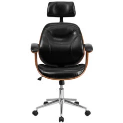 High Back Black Leather Executive Wood Swivel Chair With Arms - By Flash Furniture - Madison Seating 9 High Back Black Leather Executive Wood Swivel Chair With Arms - By Flash Furniture - Madison Seating -Executive Chairs Sales High Back Black Leather Executive Wood Swivel Chair with Arms by Flash Furniture 3