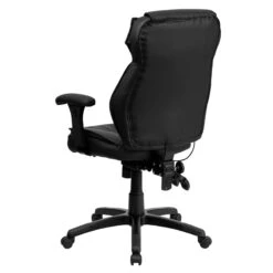 High Back Black Leather Multifunction Executive Swivel Chair With Lumbar Support Knob With Arms - By Flash Furniture - Madison Seating -Executive Chairs Sales High Back Black Leather Multifunction Executive Swivel Chair with Lumbar Support Knob with Arms by Flash Furniture 2