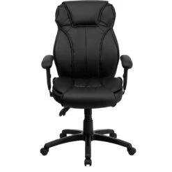 High Back Black Leather Multifunction Executive Swivel Chair With Lumbar Support Knob With Arms - By Flash Furniture - Madison Seating -Executive Chairs Sales High Back Black Leather Multifunction Executive Swivel Chair with Lumbar Support Knob with Arms by Flash Furniture 3