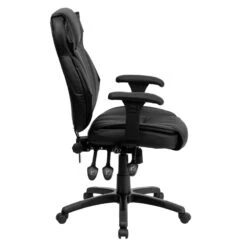 High Back Black Leather Multifunction Executive Swivel Chair With Lumbar Support Knob With Arms - By Flash Furniture - Madison Seating -Executive Chairs Sales High Back Black Leather Multifunction Executive Swivel Chair with Lumbar Support Knob with Arms by Flash Furniture 4