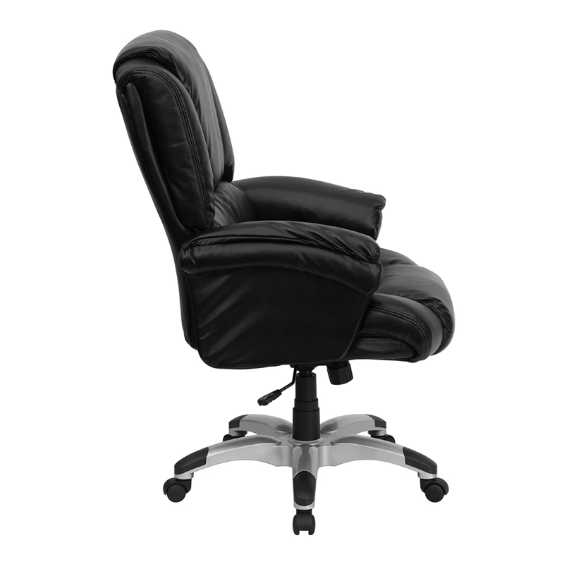 High Back Black Leather OverStuffed Executive Swivel Chair With Fully Upholstered Arms - By Flash Furniture - Madison Seating 4 High Back Black Leather OverStuffed Executive Swivel Chair With Fully Upholstered Arms - By Flash Furniture - Madison Seating - Image 2
