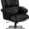 High Back Black Leather OverStuffed Executive Swivel Chair With Fully Upholstered Arms - By Flash Furniture - Madison Seating