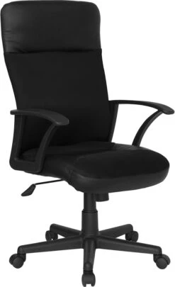 High Back Black Leather And Mesh Executive Swivel Chair With Arms - By Flash Furniture - Madison Seating