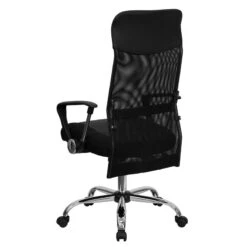 High Back Black Leather And Mesh Swivel Task Chair With Arms - By Flash Furniture - Madison Seating -Executive Chairs Sales High Back Black Leather and Mesh Swivel Task Chair with Arms by Flash Furniture 3