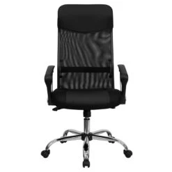 High Back Black Leather And Mesh Swivel Task Chair With Arms - By Flash Furniture - Madison Seating -Executive Chairs Sales High Back Black Leather and Mesh Swivel Task Chair with Arms by Flash Furniture 6