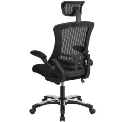 High Back Black Mesh Executive Swivel Chair With Chrome Plated Nylon Base And Flip-Up Arms - By Flash Furniture - Madison Seating -Executive Chairs Sales High Back Black Mesh Executive Swivel Chair with Chrome Plated Nylon Base and Flip Up Arms by Flash Furniture 2