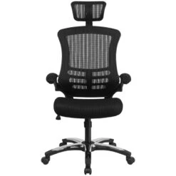 High Back Black Mesh Executive Swivel Chair With Chrome Plated Nylon Base And Flip-Up Arms - By Flash Furniture - Madison Seating -Executive Chairs Sales High Back Black Mesh Executive Swivel Chair with Chrome Plated Nylon Base and Flip Up Arms by Flash Furniture 3