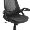 High Back Black Mesh Executive Swivel Chair With Leather Seat And Flip-Up Arms - By Flash Furniture - Madison Seating -Executive Chairs Sales High Back Black Mesh Executive Swivel Chair with Leather Seat and Flip Up Arms by Flash Furniture