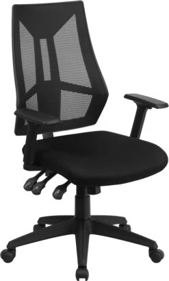 High Back Black Mesh Multifunction Swivel Task Chair With Adjustable Arms - By Flash Furniture - Madison Seating
