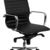 High Back Black Ribbed Leather Executive Swivel Chair With Knee-Tilt Control And Arms - By Flash Furniture - Madison Seating -Executive Chairs Sales High Back Black Ribbed Leather Executive Swivel Chair with Knee Tilt Control and Arms by Flash Furniture