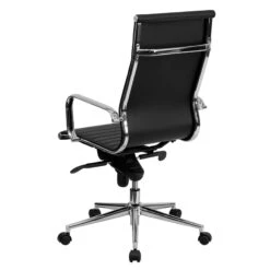 High Back Black Ribbed Leather Executive Swivel Chair With Knee-Tilt Control And Arms - By Flash Furniture - Madison Seating -Executive Chairs Sales High Back Black Ribbed Leather Executive Swivel Chair with Knee Tilt Control and Arms by Flash Furniture 2