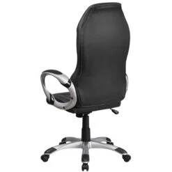 High Back Black Vinyl Executive Swivel Chair With Arms - By Flash Furniture - Madison Seating -Executive Chairs Sales High Back Black Vinyl Executive Swivel Chair with Arms by Flash Furniture 2