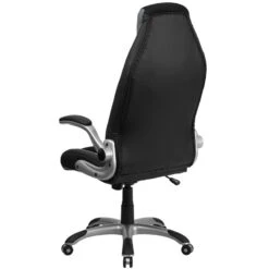 High Back Black And Gray Vinyl Executive Swivel Chair With Black Mesh Insets And Flip-Up Arms - By Flash Furniture - Madison Seating -Executive Chairs Sales High Back Black and Gray Vinyl Executive Swivel Chair with Black Mesh Insets and Flip Up Arms by Flash Furniture 6
