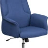 High Back Blue Fabric Executive Swivel Chair With Chrome Base And Fully Upholstered Arms - By Flash Furniture - Madison Seating 2 High Back Blue Fabric Executive Swivel Chair With Chrome Base And Fully Upholstered Arms - By Flash Furniture - Madison Seating -Executive Chairs Sales High Back Blue Fabric Executive Swivel Chair with Chrome Base and Fully Upholstered Arms by Flash Furniture
