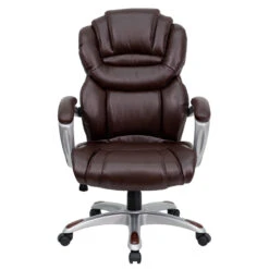 High Back Brown Leather Executive Swivel Chair With Arms - By Flash Furniture - Madison Seating -Executive Chairs Sales High Back Brown Leather Executive Swivel Chair with Arms by Flash Furniture 3