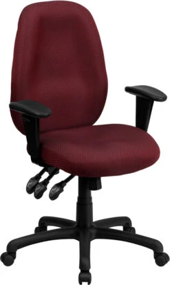 High Back Burgundy Fabric Multifunction Ergonomic Executive Swivel Chair With Adjustable Arms - By Flash Furniture - Madison Seating