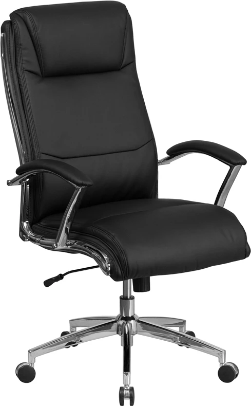 High Back Designer Black Leather Executive Swivel Chair With Chrome Base And Arms - By Flash Furniture - Madison Seating 3 High Back Designer Black Leather Executive Swivel Chair With Chrome Base And Arms - By Flash Furniture - Madison Seating