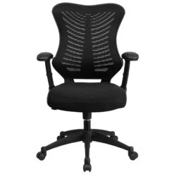 High Back Designer Black Mesh Executive Swivel Chair With Adjustable Arms - By Flash Furniture - Madison Seating -Executive Chairs Sales High Back Designer Black Mesh Executive Swivel Chair with Adjustable Arms by Flash Furniture 3