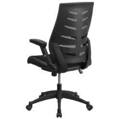 High Back Designer Black Mesh Executive Swivel Chair With Height Adjustable Flip-Up Arms - By Flash Furniture - Madison Seating -Executive Chairs Sales High Back Designer Black Mesh Executive Swivel Chair with Height Adjustable Flip Up Arms by Flash Furniture 2