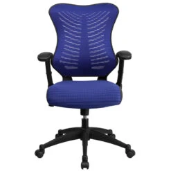 High Back Designer Blue Mesh Executive Swivel Chair With Adjustable Arms - By Flash Furniture - Madison Seating -Executive Chairs Sales High Back Designer Blue Mesh Executive Swivel Chair with Adjustable Arms by Flash Furniture 3