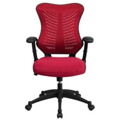 High Back Designer Burgundy Mesh Executive Swivel Chair With Adjustable Arms - By Flash Furniture - Madison Seating -Executive Chairs Sales High Back Designer Burgundy Mesh Executive Swivel Chair with Adjustable Arms by Flash Furniture 3