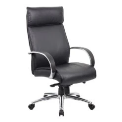 High Back Executive Chair With Aluminum Arms And Chair Base - With Knee Tilt By Boss Office Products - Madison Seating